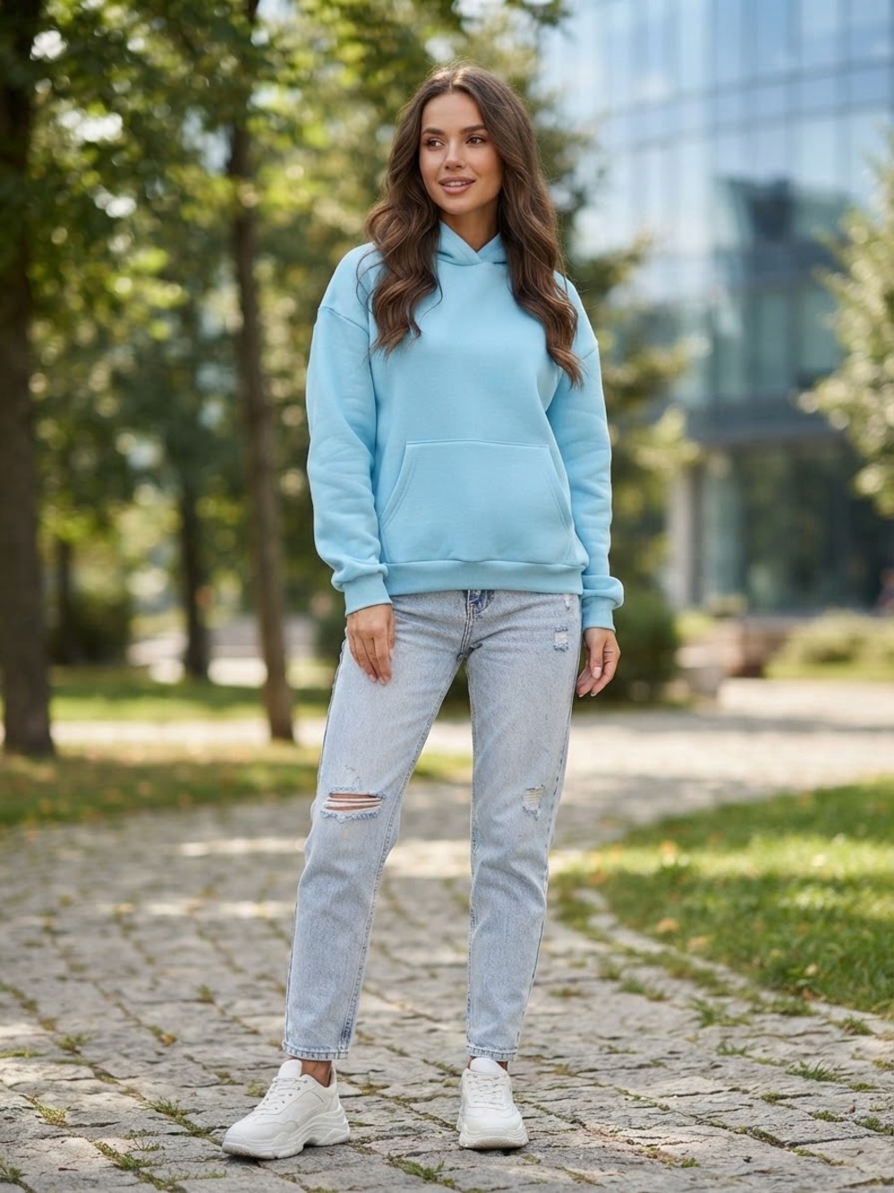 Women's Light Blue Hoodie NWT